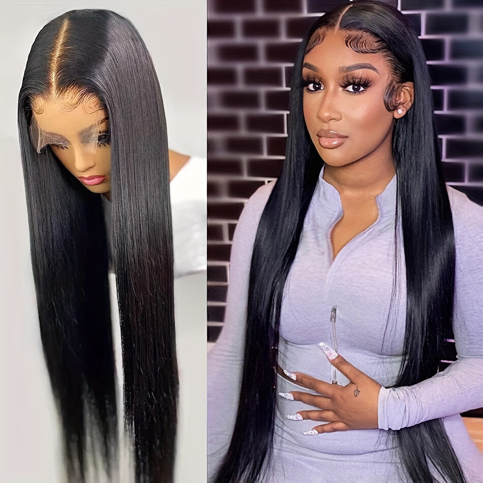 13x4 Straight HD Transparent Lace Front Wigs Human Hair 150% Density Glueless Brazilian Virgin Human Hair Lace Frontal Wigs For Women Pre Plucked With Baby Hair Natural Hairline 28 30 32 34 Inches Straight Lace Frontal Wigs N - Lena & Miles Exquisite Boutique LLC.
