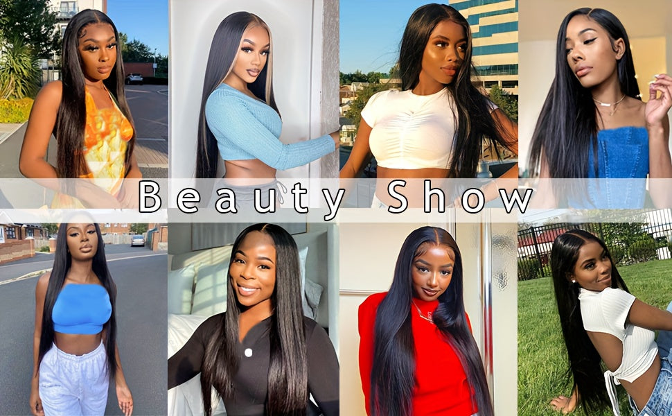 13x4 Straight HD Transparent Lace Front Wigs Human Hair 150% Density Glueless Brazilian Virgin Human Hair Lace Frontal Wigs For Women Pre Plucked With Baby Hair Natural Hairline 28 30 32 34 Inches Straight Lace Frontal Wigs N - Lena & Miles Exquisite Boutique LLC.