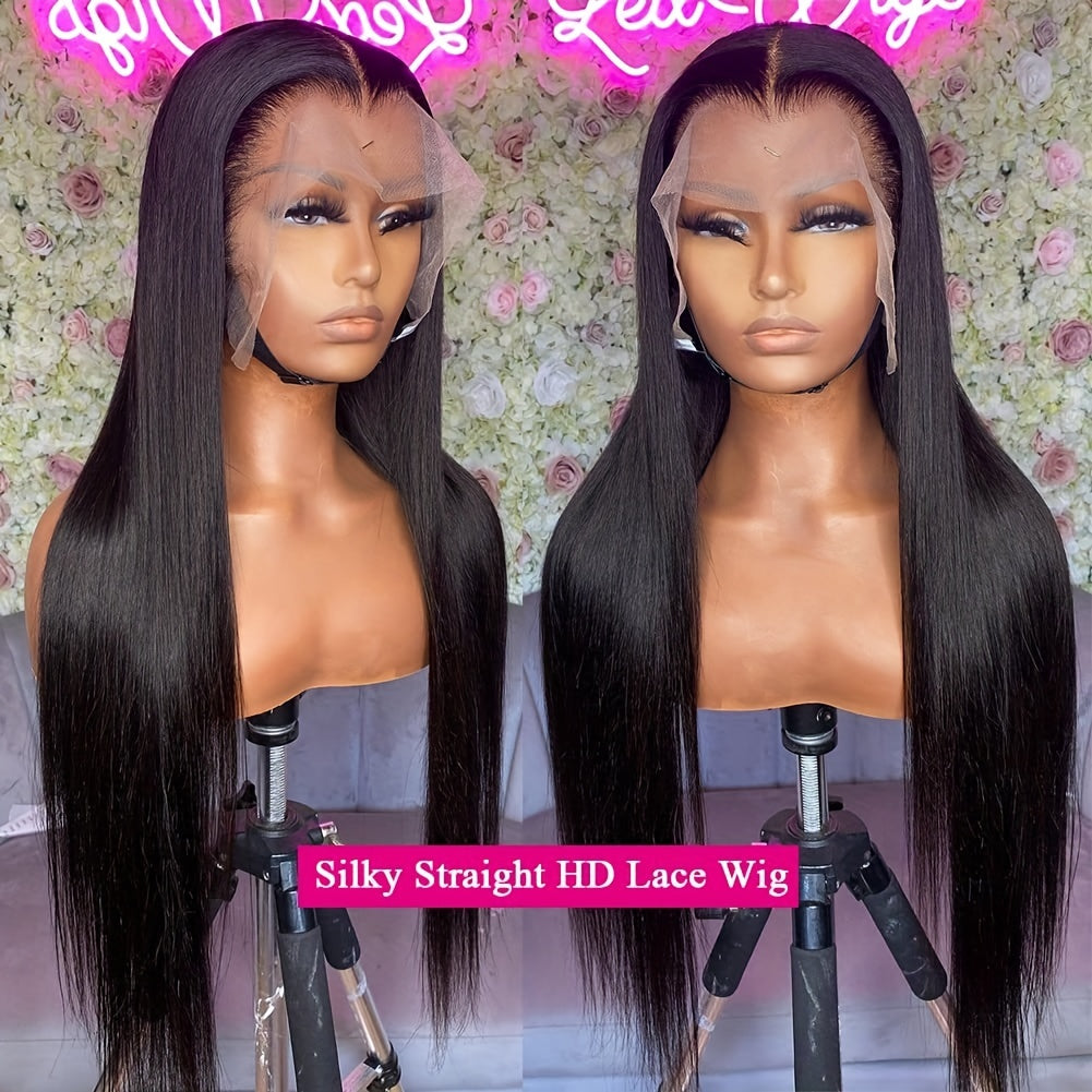 13x4 Straight HD Transparent Lace Front Wigs Human Hair 150% Density Glueless Brazilian Virgin Human Hair Lace Frontal Wigs For Women Pre Plucked With Baby Hair Natural Hairline 28 30 32 34 Inches Straight Lace Frontal Wigs N - Lena & Miles Exquisite Boutique LLC.