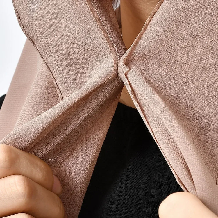 Newest Instant Chiffon Hijab with Magnetic Buckle Solid Color Woman Muslim Hijab Scarf Islamic Turban Fashion Headband Shawls - Lena & Miles Exquisite Boutique LLC.
