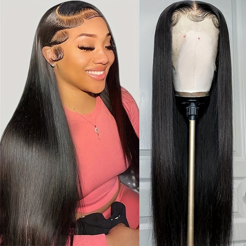 13x4 Straight HD Transparent Lace Front Wigs Human Hair 150% Density Glueless Brazilian Virgin Human Hair Lace Frontal Wigs For Women Pre Plucked With Baby Hair Natural Hairline 28 30 32 34 Inches Straight Lace Frontal Wigs N - Lena & Miles Exquisite Boutique LLC.
