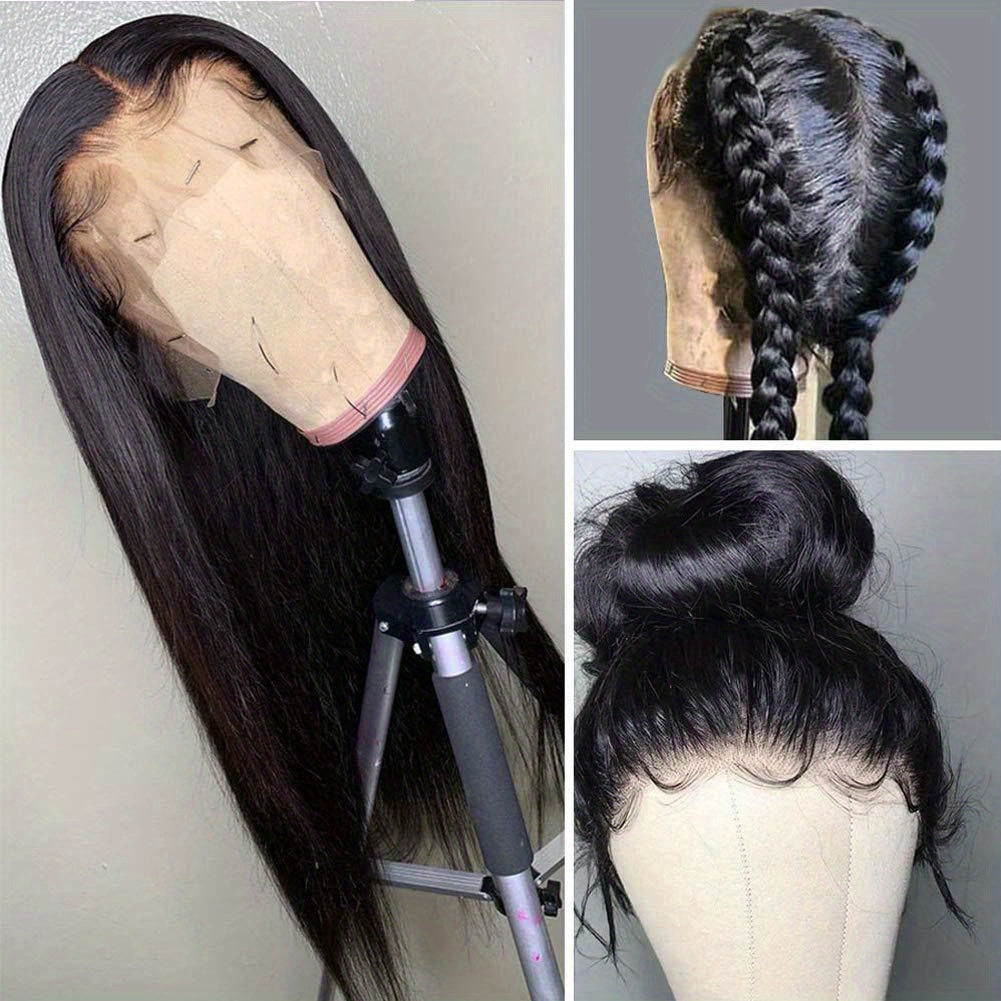 13x4 Straight HD Transparent Lace Front Wigs Human Hair 150% Density Glueless Brazilian Virgin Human Hair Lace Frontal Wigs For Women Pre Plucked With Baby Hair Natural Hairline 28 30 32 34 Inches Straight Lace Frontal Wigs N - Lena & Miles Exquisite Boutique LLC.