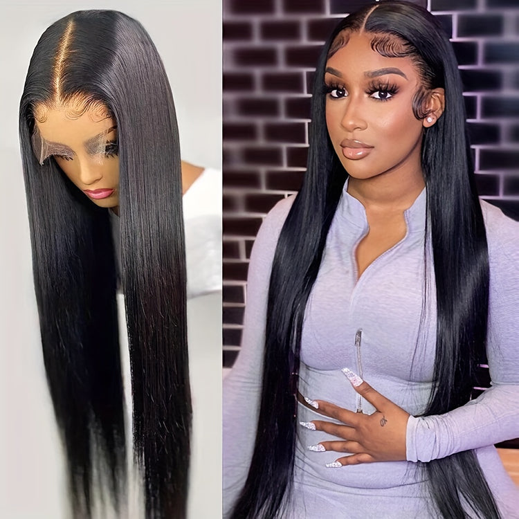 13x4 Straight HD Transparent Lace Front Wigs Human Hair 150% Density Glueless Brazilian Virgin Human Hair Lace Frontal Wigs For Women Pre Plucked With Baby Hair Natural Hairline 28 30 32 34 Inches Straight Lace Frontal Wigs N - Lena & Miles Exquisite Boutique LLC.