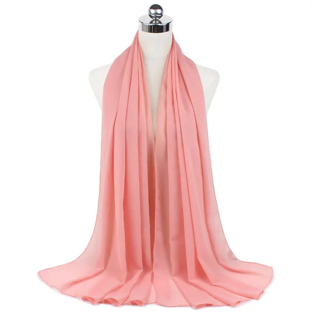 Women Muslim Chiffon Hijab Shawls Scarf Modal Cotton Jersey Hijabs Plain Soft For Woman Muslim Voile Head Wraps 70*180cm Islamic - Lena & Miles Exquisite Boutique LLC.
