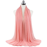 Women Muslim Chiffon Hijab Shawls Scarf Modal Cotton Jersey Hijabs Plain Soft For Woman Muslim Voile Head Wraps 70*180cm Islamic - Lena & Miles Exquisite Boutique LLC.