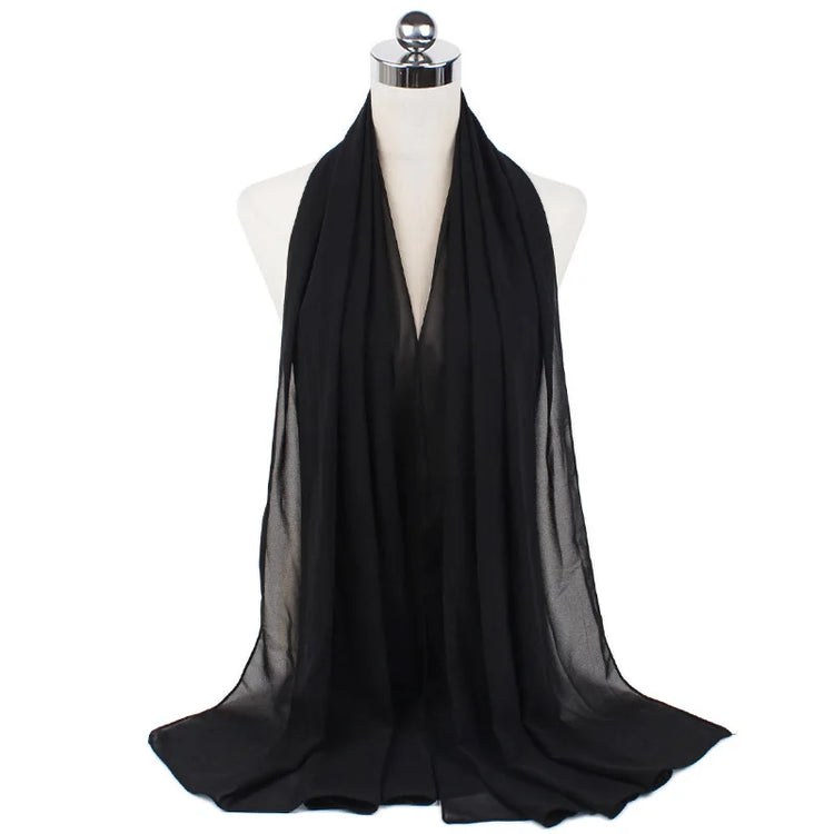 Women Muslim Chiffon Hijab Shawls Scarf Modal Cotton Jersey Hijabs Plain Soft For Woman Muslim Voile Head Wraps 70*180cm Islamic - Lena & Miles Exquisite Boutique LLC.