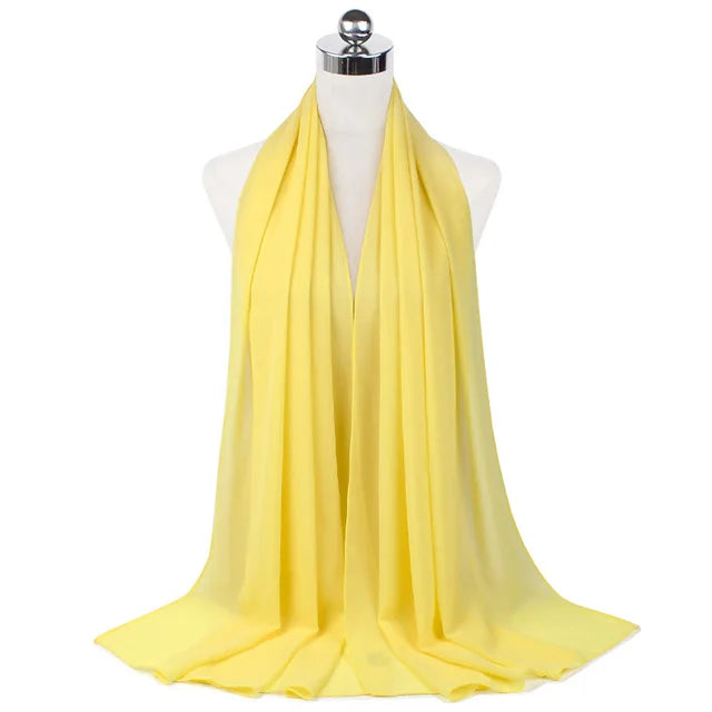 Women Muslim Chiffon Hijab Shawls Scarf Modal Cotton Jersey Hijabs Plain Soft For Woman Muslim Voile Head Wraps 70*180cm Islamic - Lena & Miles Exquisite Boutique LLC.