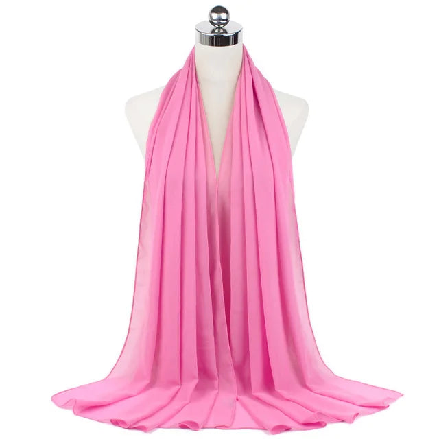Women Muslim Chiffon Hijab Shawls Scarf Modal Cotton Jersey Hijabs Plain Soft For Woman Muslim Voile Head Wraps 70*180cm Islamic - Lena & Miles Exquisite Boutique LLC.
