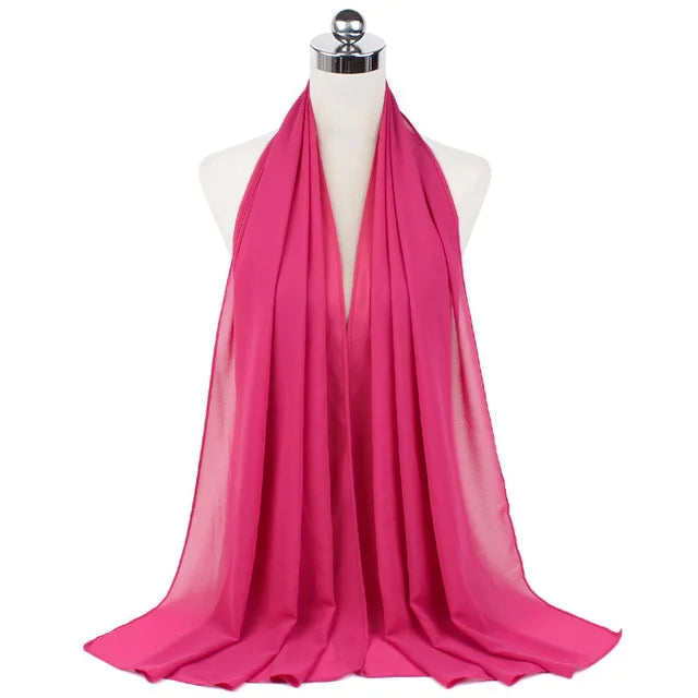 Women Muslim Chiffon Hijab Shawls Scarf Modal Cotton Jersey Hijabs Plain Soft For Woman Muslim Voile Head Wraps 70*180cm Islamic - Lena & Miles Exquisite Boutique LLC.