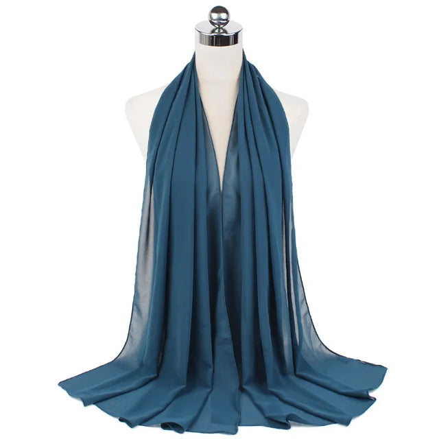 Women Muslim Chiffon Hijab Shawls Scarf Modal Cotton Jersey Hijabs Plain Soft For Woman Muslim Voile Head Wraps 70*180cm Islamic - Lena & Miles Exquisite Boutique LLC.