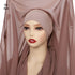 Newest Instant Chiffon Hijab with Magnetic Buckle Solid Color Woman Muslim Hijab Scarf Islamic Turban Fashion Headband Shawls - Lena & Miles Exquisite Boutique LLC.
