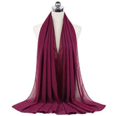 Women Muslim Chiffon Hijab Shawls Scarf Modal Cotton Jersey Hijabs Plain Soft For Woman Muslim Voile Head Wraps 70*180cm Islamic - Lena & Miles Exquisite Boutique LLC.