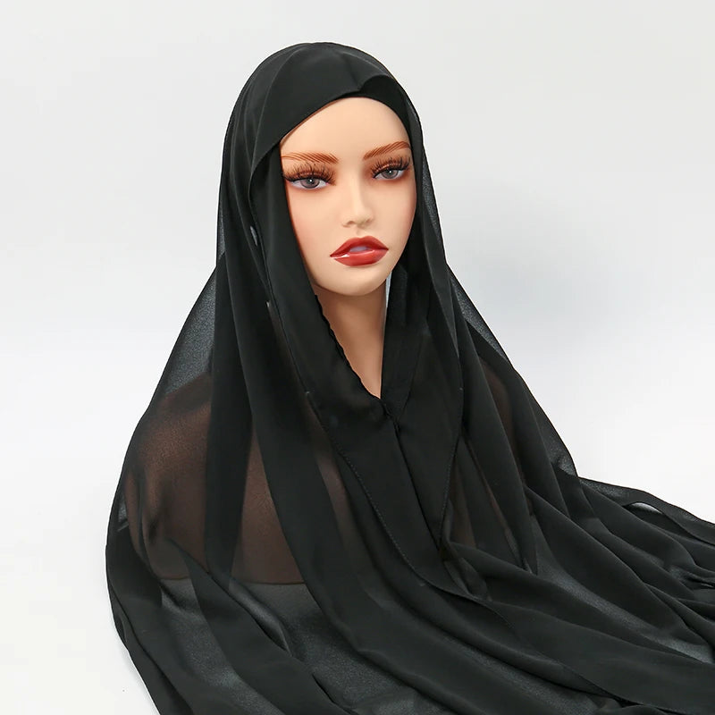 Muslim Newest Instant Chiffon Hijab with Magneti - Lena & Miles Exquisite Boutique LLC.
