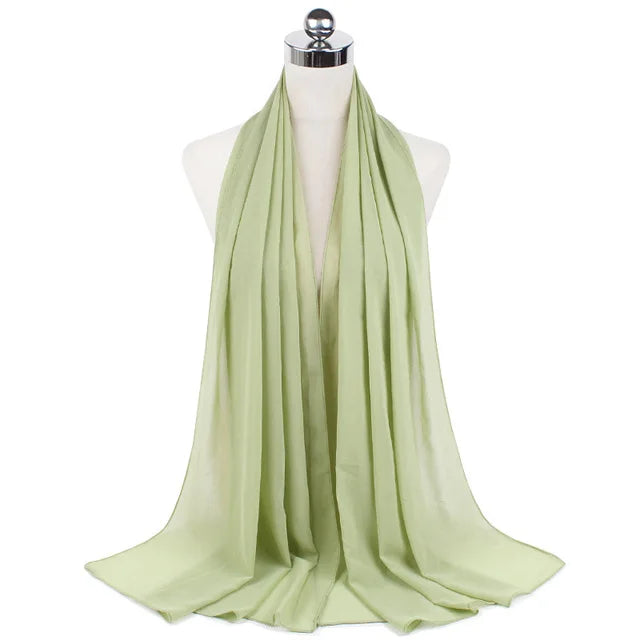 Women Muslim Chiffon Hijab Shawls Scarf Modal Cotton Jersey Hijabs Plain Soft For Woman Muslim Voile Head Wraps 70*180cm Islamic - Lena & Miles Exquisite Boutique LLC.