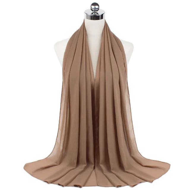 Women Muslim Chiffon Hijab Shawls Scarf Modal Cotton Jersey Hijabs Plain Soft For Woman Muslim Voile Head Wraps 70*180cm Islamic - Lena & Miles Exquisite Boutique LLC.