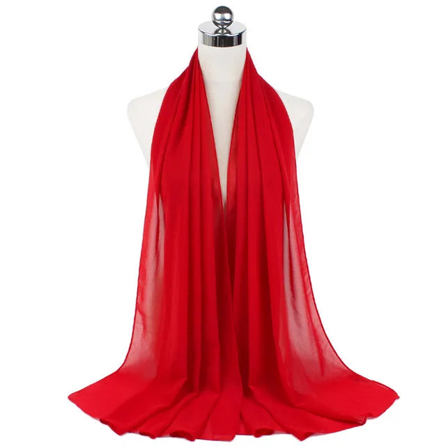 Women Muslim Chiffon Hijab Shawls Scarf Modal Cotton Jersey Hijabs Plain Soft For Woman Muslim Voile Head Wraps 70*180cm Islamic - Lena & Miles Exquisite Boutique LLC.