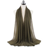 Women Muslim Chiffon Hijab Shawls Scarf Modal Cotton Jersey Hijabs Plain Soft For Woman Muslim Voile Head Wraps 70*180cm Islamic - Lena & Miles Exquisite Boutique LLC.