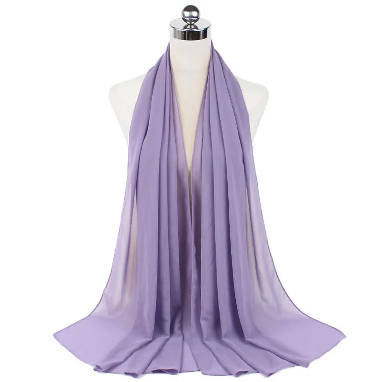 Women Muslim Chiffon Hijab Shawls Scarf Modal Cotton Jersey Hijabs Plain Soft For Woman Muslim Voile Head Wraps 70*180cm Islamic - Lena & Miles Exquisite Boutique LLC.