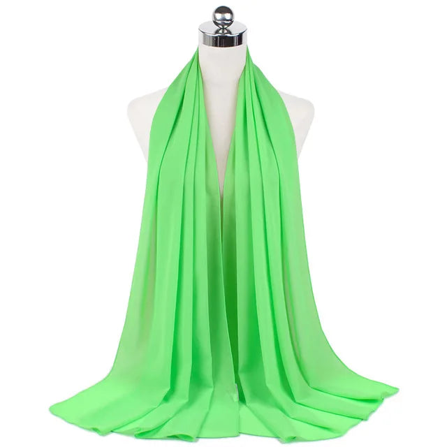 Women Muslim Chiffon Hijab Shawls Scarf Modal Cotton Jersey Hijabs Plain Soft For Woman Muslim Voile Head Wraps 70*180cm Islamic - Lena & Miles Exquisite Boutique LLC.