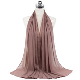 Women Muslim Chiffon Hijab Shawls Scarf Modal Cotton Jersey Hijabs Plain Soft For Woman Muslim Voile Head Wraps 70*180cm Islamic - Lena & Miles Exquisite Boutique LLC.