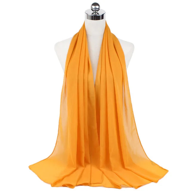 Women Muslim Chiffon Hijab Shawls Scarf Modal Cotton Jersey Hijabs Plain Soft For Woman Muslim Voile Head Wraps 70*180cm Islamic - Lena & Miles Exquisite Boutique LLC.