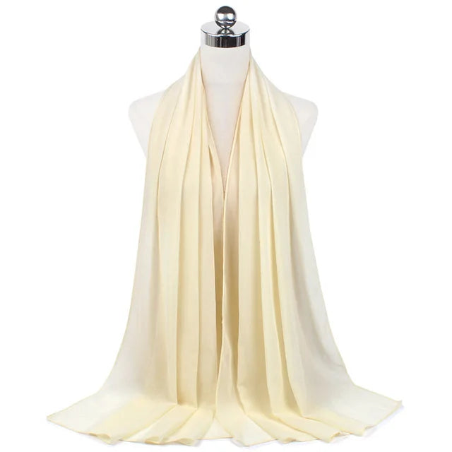 Women Muslim Chiffon Hijab Shawls Scarf Modal Cotton Jersey Hijabs Plain Soft For Woman Muslim Voile Head Wraps 70*180cm Islamic - Lena & Miles Exquisite Boutique LLC.
