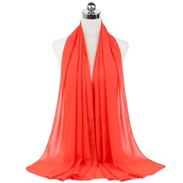 Women Muslim Chiffon Hijab Shawls Scarf Modal Cotton Jersey Hijabs Plain Soft For Woman Muslim Voile Head Wraps 70*180cm Islamic - Lena & Miles Exquisite Boutique LLC.