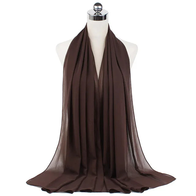 Women Muslim Chiffon Hijab Shawls Scarf Modal Cotton Jersey Hijabs Plain Soft For Woman Muslim Voile Head Wraps 70*180cm Islamic - Lena & Miles Exquisite Boutique LLC.