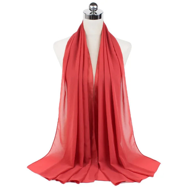 Women Muslim Chiffon Hijab Shawls Scarf Modal Cotton Jersey Hijabs Plain Soft For Woman Muslim Voile Head Wraps 70*180cm Islamic - Lena & Miles Exquisite Boutique LLC.