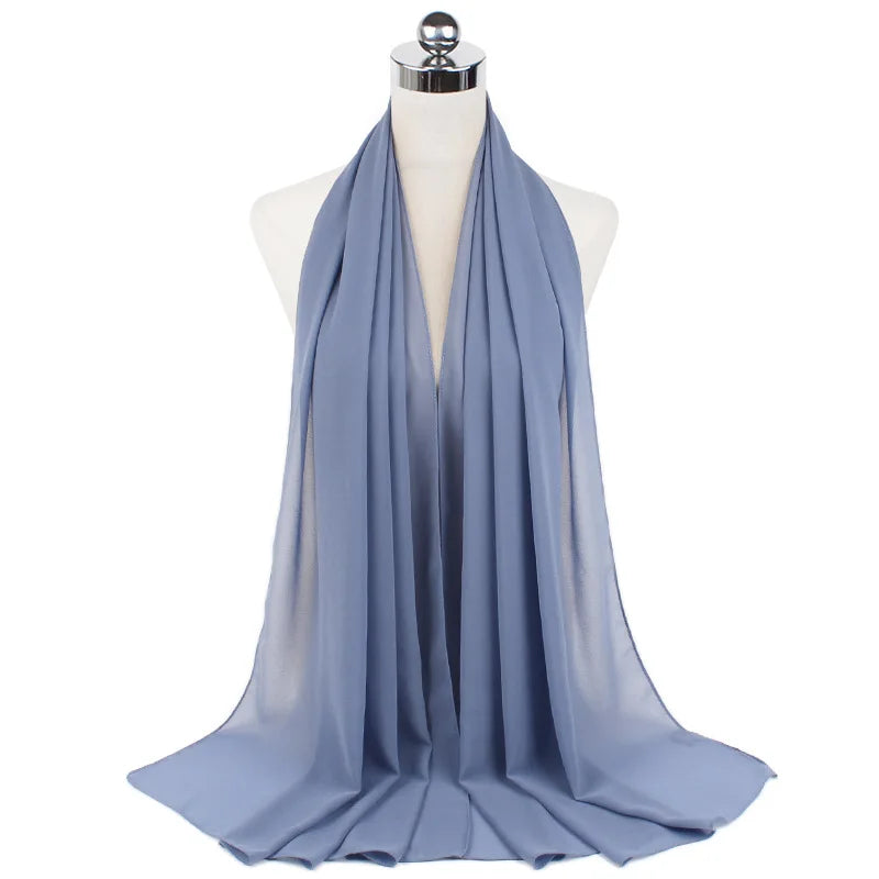 Women Muslim Chiffon Hijab Shawls Scarf Modal Cotton Jersey Hijabs Plain Soft For Woman Muslim Voile Head Wraps 70*180cm Islamic - Lena & Miles Exquisite Boutique LLC.