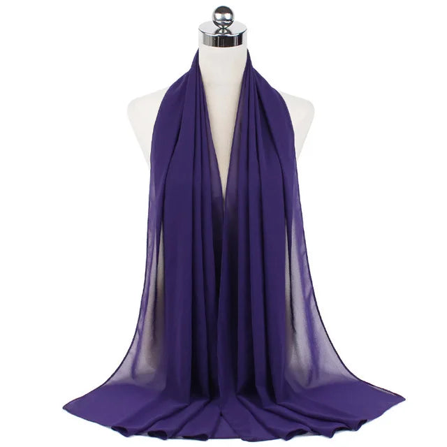 Women Muslim Chiffon Hijab Shawls Scarf Modal Cotton Jersey Hijabs Plain Soft For Woman Muslim Voile Head Wraps 70*180cm Islamic - Lena & Miles Exquisite Boutique LLC.