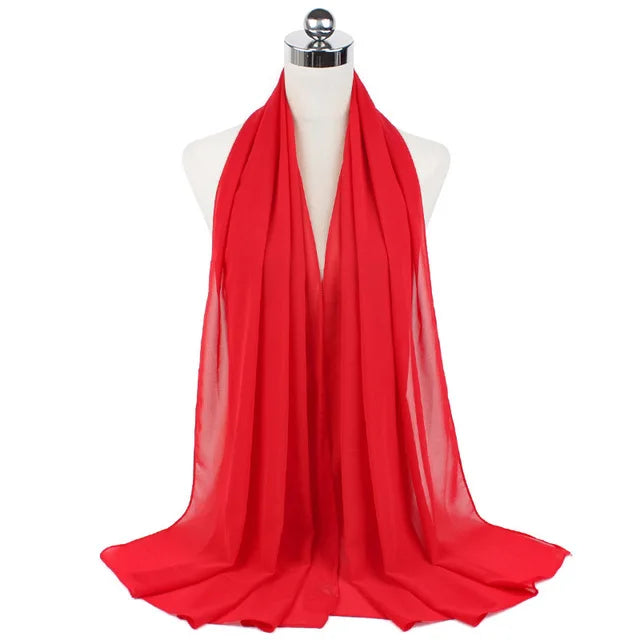 Women Muslim Chiffon Hijab Shawls Scarf Modal Cotton Jersey Hijabs Plain Soft For Woman Muslim Voile Head Wraps 70*180cm Islamic - Lena & Miles Exquisite Boutique LLC.