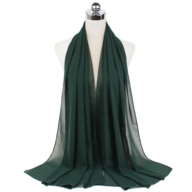 Women Muslim Chiffon Hijab Shawls Scarf Modal Cotton Jersey Hijabs Plain Soft For Woman Muslim Voile Head Wraps 70*180cm Islamic - Lena & Miles Exquisite Boutique LLC.