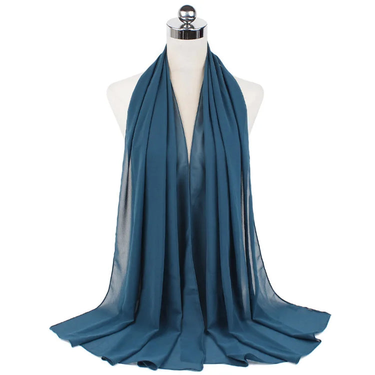 Women Muslim Chiffon Hijab Shawls Scarf Modal Cotton Jersey Hijabs Plain Soft For Woman Muslim Voile Head Wraps 70*180cm Islamic - Lena & Miles Exquisite Boutique LLC.