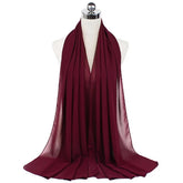 Women Muslim Chiffon Hijab Shawls Scarf Modal Cotton Jersey Hijabs Plain Soft For Woman Muslim Voile Head Wraps 70*180cm Islamic - Lena & Miles Exquisite Boutique LLC.