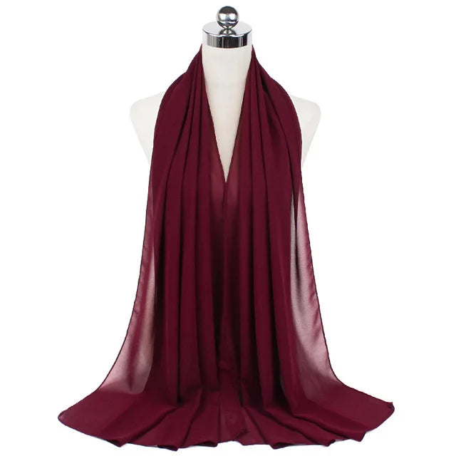 Women Muslim Chiffon Hijab Shawls Scarf Modal Cotton Jersey Hijabs Plain Soft For Woman Muslim Voile Head Wraps 70*180cm Islamic - Lena & Miles Exquisite Boutique LLC.