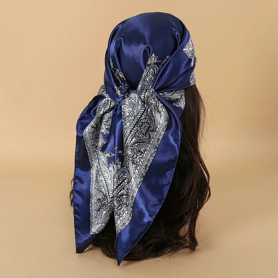 2024 Luxury Brand Bandana Silk Square Leopard Print Scarf Women Satin Shawl Hijab Female Scarves Hair Band Headkerchief - Lena & Miles Exquisite Boutique LLC.
