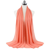 Women Muslim Chiffon Hijab Shawls Scarf Modal Cotton Jersey Hijabs Plain Soft For Woman Muslim Voile Head Wraps 70*180cm Islamic - Lena & Miles Exquisite Boutique LLC.