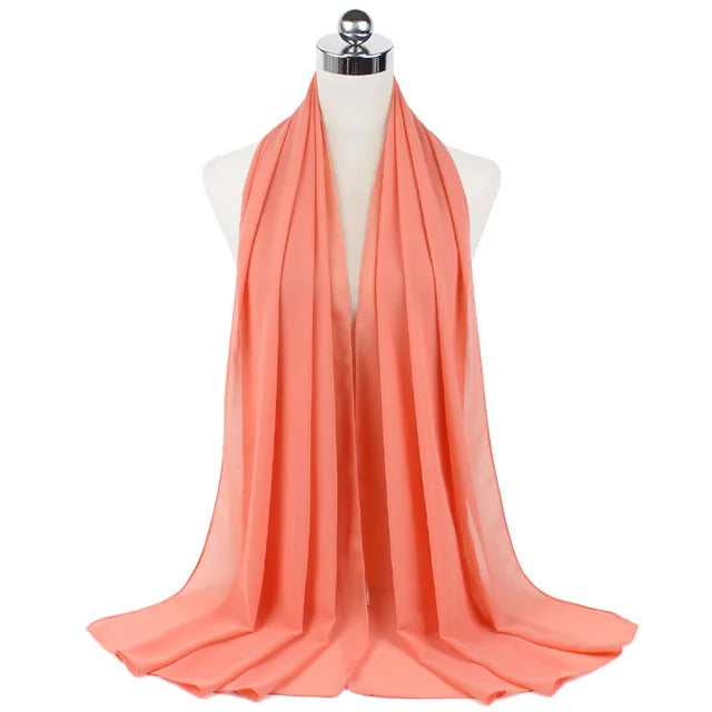 Women Muslim Chiffon Hijab Shawls Scarf Modal Cotton Jersey Hijabs Plain Soft For Woman Muslim Voile Head Wraps 70*180cm Islamic - Lena & Miles Exquisite Boutique LLC.