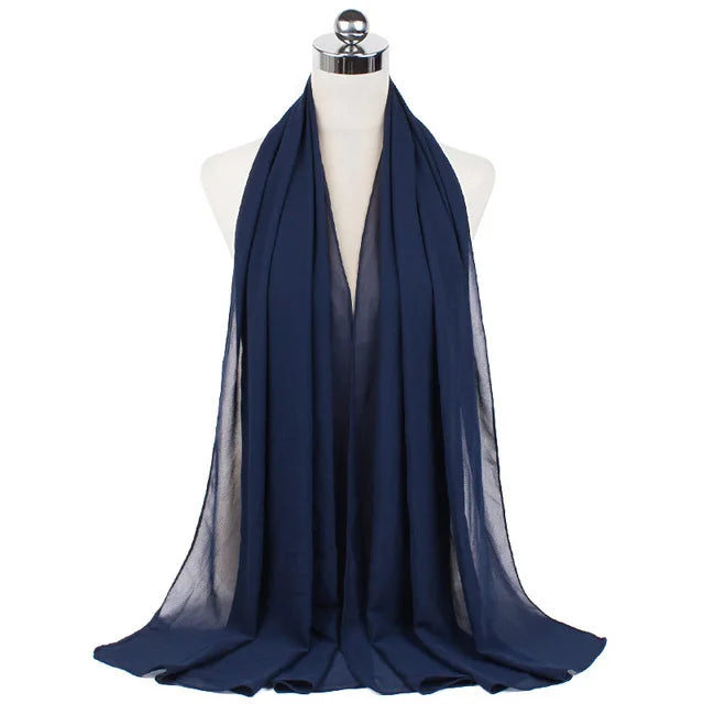 Women Muslim Chiffon Hijab Shawls Scarf Modal Cotton Jersey Hijabs Plain Soft For Woman Muslim Voile Head Wraps 70*180cm Islamic - Lena & Miles Exquisite Boutique LLC.