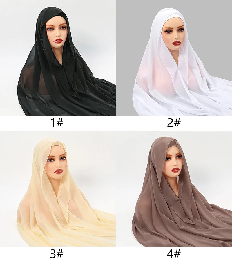 Muslim Newest Instant Chiffon Hijab with Magneti - Lena & Miles Exquisite Boutique LLC.