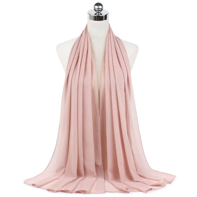 Women Muslim Chiffon Hijab Shawls Scarf Modal Cotton Jersey Hijabs Plain Soft For Woman Muslim Voile Head Wraps 70*180cm Islamic - Lena & Miles Exquisite Boutique LLC.