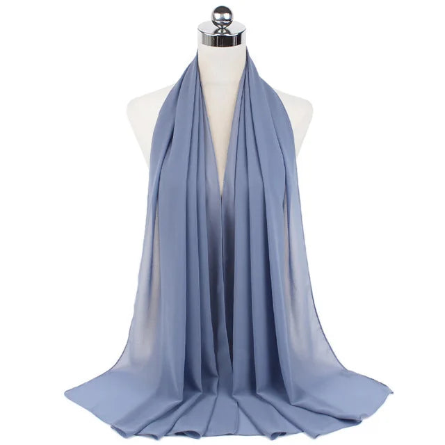Women Muslim Chiffon Hijab Shawls Scarf Modal Cotton Jersey Hijabs Plain Soft For Woman Muslim Voile Head Wraps 70*180cm Islamic - Lena & Miles Exquisite Boutique LLC.