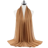 Women Muslim Chiffon Hijab Shawls Scarf Modal Cotton Jersey Hijabs Plain Soft For Woman Muslim Voile Head Wraps 70*180cm Islamic - Lena & Miles Exquisite Boutique LLC.
