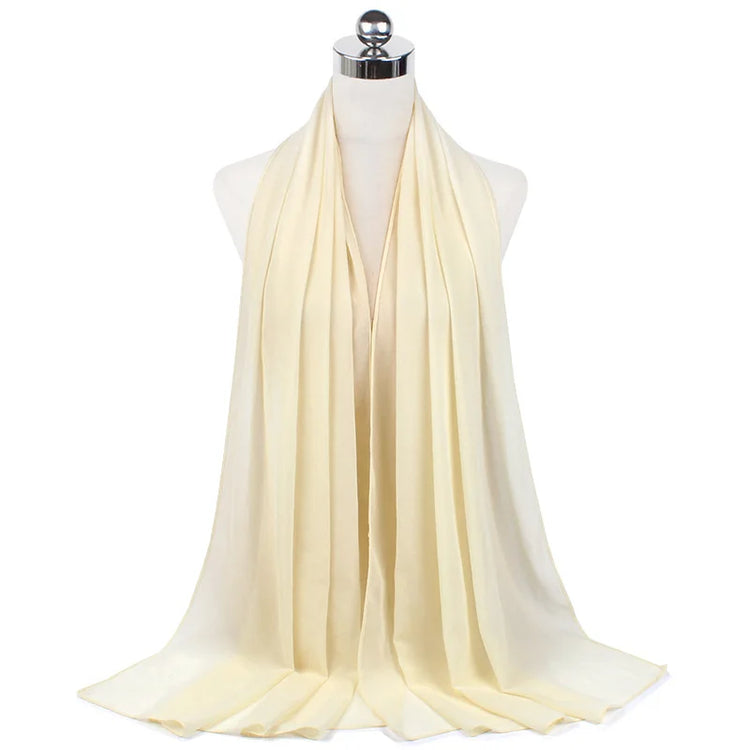Women Muslim Chiffon Hijab Shawls Scarf Modal Cotton Jersey Hijabs Plain Soft For Woman Muslim Voile Head Wraps 70*180cm Islamic - Lena & Miles Exquisite Boutique LLC.
