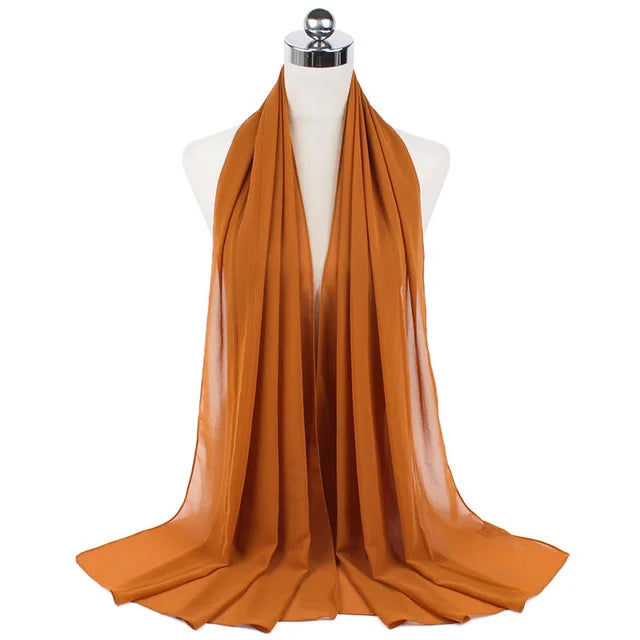 Women Muslim Chiffon Hijab Shawls Scarf Modal Cotton Jersey Hijabs Plain Soft For Woman Muslim Voile Head Wraps 70*180cm Islamic - Lena & Miles Exquisite Boutique LLC.