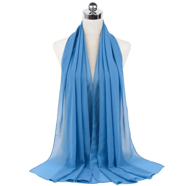 Women Muslim Chiffon Hijab Shawls Scarf Modal Cotton Jersey Hijabs Plain Soft For Woman Muslim Voile Head Wraps 70*180cm Islamic - Lena & Miles Exquisite Boutique LLC.