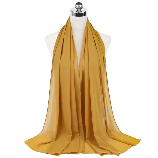 Women Muslim Chiffon Hijab Shawls Scarf Modal Cotton Jersey Hijabs Plain Soft For Woman Muslim Voile Head Wraps 70*180cm Islamic - Lena & Miles Exquisite Boutique LLC.