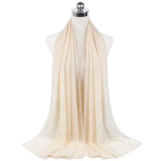Women Muslim Chiffon Hijab Shawls Scarf Modal Cotton Jersey Hijabs Plain Soft For Woman Muslim Voile Head Wraps 70*180cm Islamic - Lena & Miles Exquisite Boutique LLC.