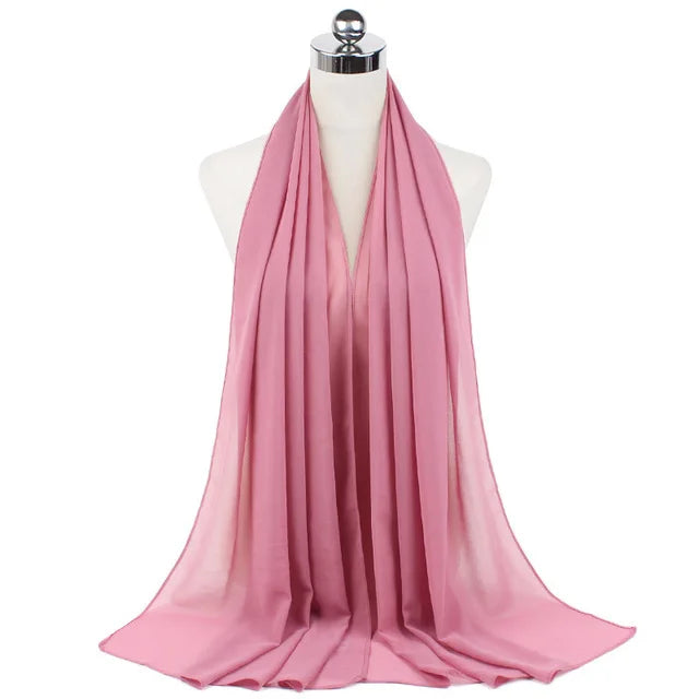 Women Muslim Chiffon Hijab Shawls Scarf Modal Cotton Jersey Hijabs Plain Soft For Woman Muslim Voile Head Wraps 70*180cm Islamic - Lena & Miles Exquisite Boutique LLC.